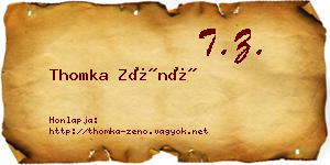Thomka Zénó névjegykártya